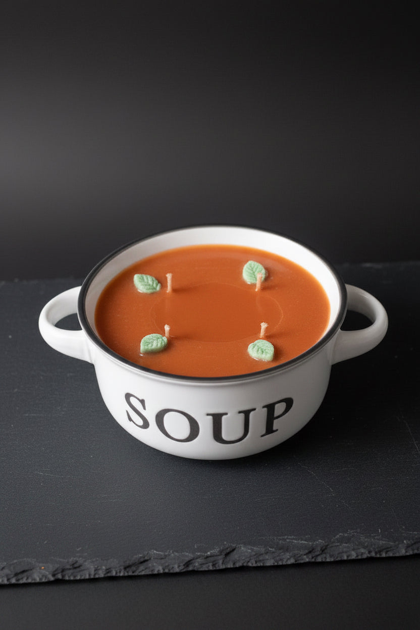 Kürbis -basilikum Creme Suppe